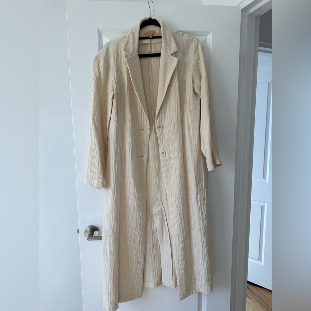 VRG GIRL LINEN TRENCH COAT